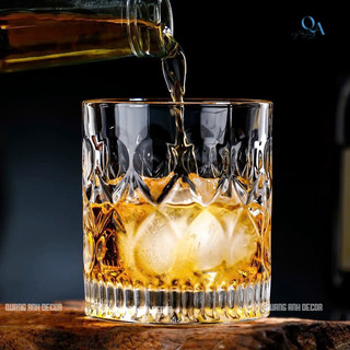 Ly Thủy Tinh Cao Cấp Uống R.ư.ợ.u, Whisky, Chivas, Rock Họa Tiết XO  | Phong Cách Bắc Âu Sang Trọng