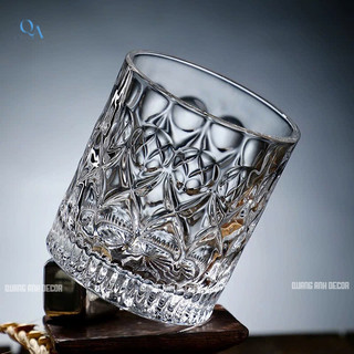 Ly Thủy Tinh Cao Cấp Uống R.ư.ợ.u, Whisky, Chivas, Rock Họa Tiết XO  | Phong Cách Bắc Âu Sang Trọng