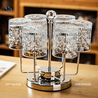 Ly Thủy Tinh Cao Cấp Uống R.ư.ợ.u, Whisky, Chivas, Rock Họa Tiết XO  | Phong Cách Bắc Âu Sang Trọng