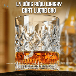 Ly Thủy Tinh Cao Cấp Uống R.ư.ợ.u, Whisky, Chivas, Rock Họa Tiết XO  | Phong Cách Bắc Âu Sang Trọng