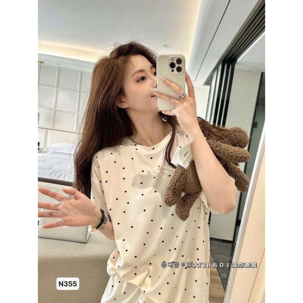 bộ cộc chấm bi chất siêu mát (qc)