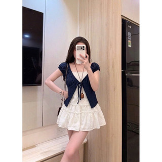 •𝙆𝙞𝙣𝙜𝙨𝙝𝙤𝙥𝙗𝙚𝙖𝙪𝙩𝙮•Áo Thun Dây Buộc Phối Cổ Ren QC