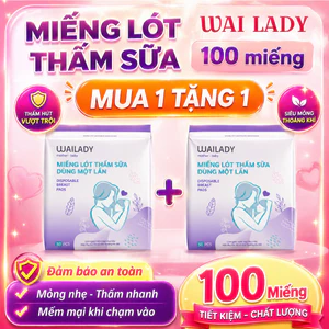 【MUA 1 TẶNG 1】Miếng Lót Thấm Sữa WAILADY (100 pcs) thấm hút tốt, an toàn cho da nhạy cảm, dùng cho mẹ bầu
