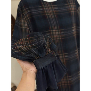 •𝙆𝙞𝙣𝙜𝙨𝙝𝙤𝙥𝙗𝙚𝙖𝙪𝙩𝙮•Váy Babydoll Kẻ Phối Voan Bèo L1