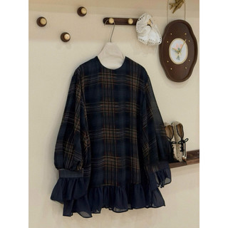 •𝙆𝙞𝙣𝙜𝙨𝙝𝙤𝙥𝙗𝙚𝙖𝙪𝙩𝙮•Váy Babydoll Kẻ Phối Voan Bèo L1