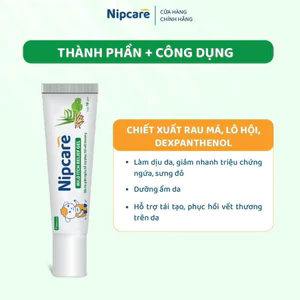 Gel bôi Nipcare Mild Itch Relief 15g - Nipcare giảm ngứa, dịu da, hỗ trợ phục hồi vết thương