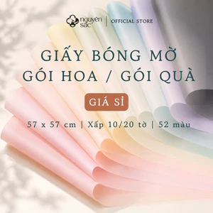 Giấy Bóng Mờ Gói Hoa Gói Quà 57x57cm Nhiều Màu - Set 20 Tờ Giấy Gói Hoa Trơn Một Màu, Trang Trí