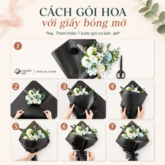 Giấy Bóng Mờ Gói Hoa Gói Quà 57x57cm Nhiều Màu - Set 20 Tờ Giấy Gói Hoa Trơn Một Màu, Trang Trí