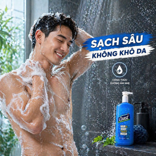 Sữa tắm gội Coast Mỹ 946ml 2in1 – Làm sạch mạnh, mùi Classic Scent sảng khoái