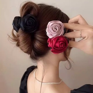 Cặp tóc càng cua nơ hoa lụa thanh lịch Hàn Quốc nhiều màu Chồi accessories - Y107
