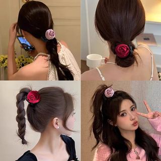 Cặp tóc càng cua nơ hoa lụa thanh lịch Hàn Quốc nhiều màu Chồi accessories - Y107