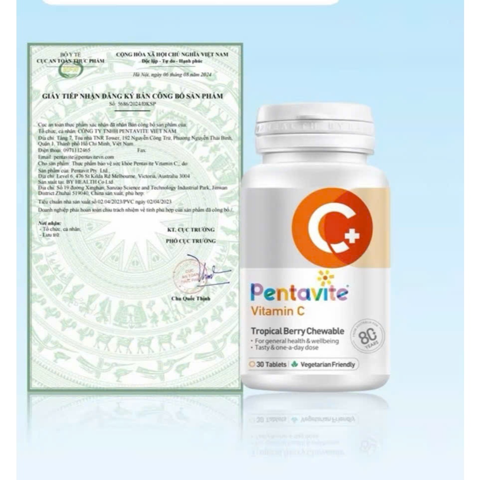 ✅ (chính hãng) pentavite vitamin c hỗ trợ đề kháng giảm mệt mỏi, loại nhai ngon, loại k chất bảo quản, chuẩn xịn