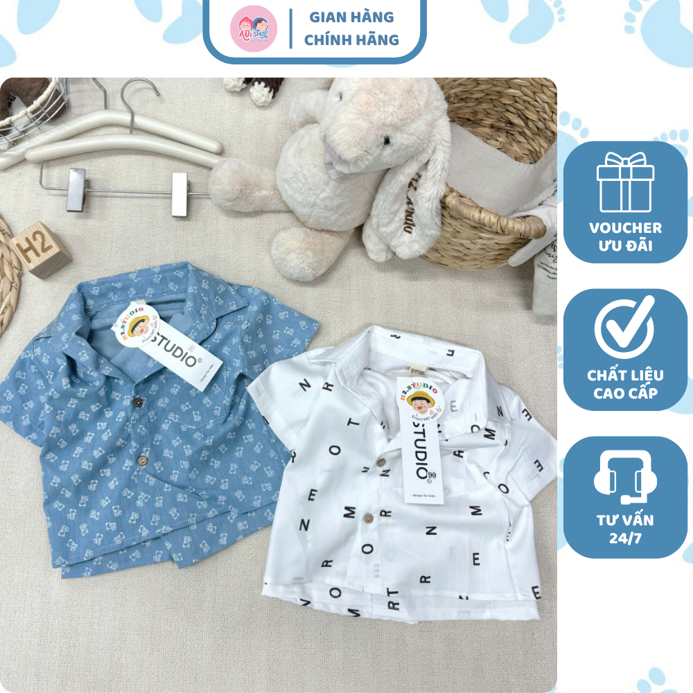 [À ƠI SHOP] G55- bộ sơ mi chữ và gấu 2 màu- a108.306