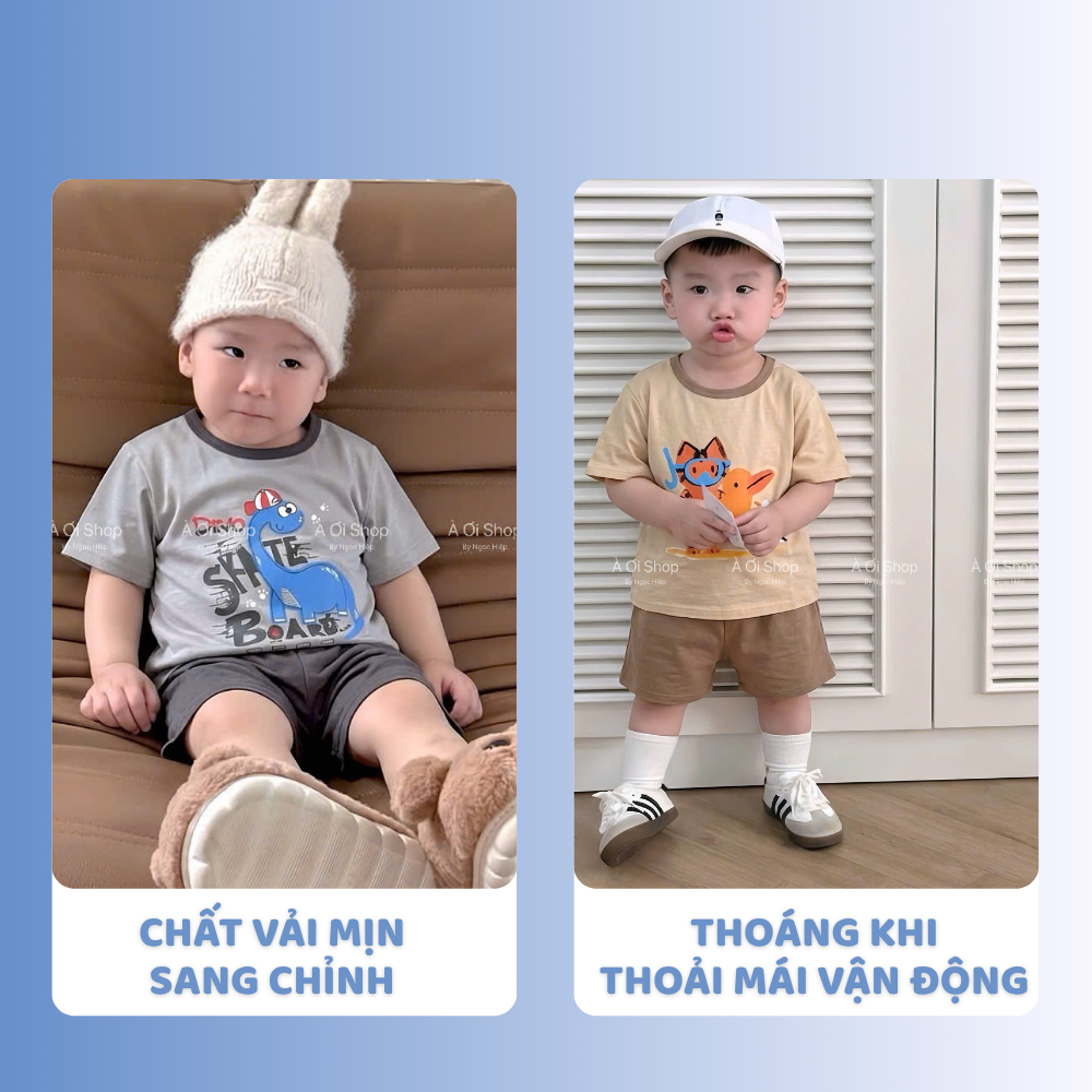 [À ƠI SHOP] B08- bộ cộc thun lạnh h2 con vật- a003.144