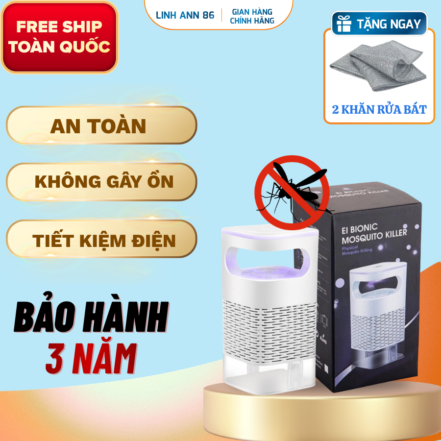 Đèn bắt muỗi - Máy bắt muỗi kiêm đèn ngủ thông minh thế hệ mới, có cổng sạc USB tiện lợi.