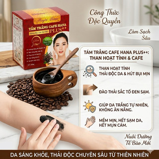 Bột Tắm Trắng Body Cafe Huyền Hana – Nhả Nắng ,Trắng Da, Giảm Mụn, Hộp 12 Gói