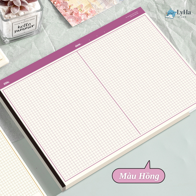 Tập Ghi Chép B5 Dạng Ngang S67 Kẻ Caro 20 Tờ Luyện Từ vựng , Vẽ Sơ Đồ Tư Duy , Tóm Tắt Bài Học