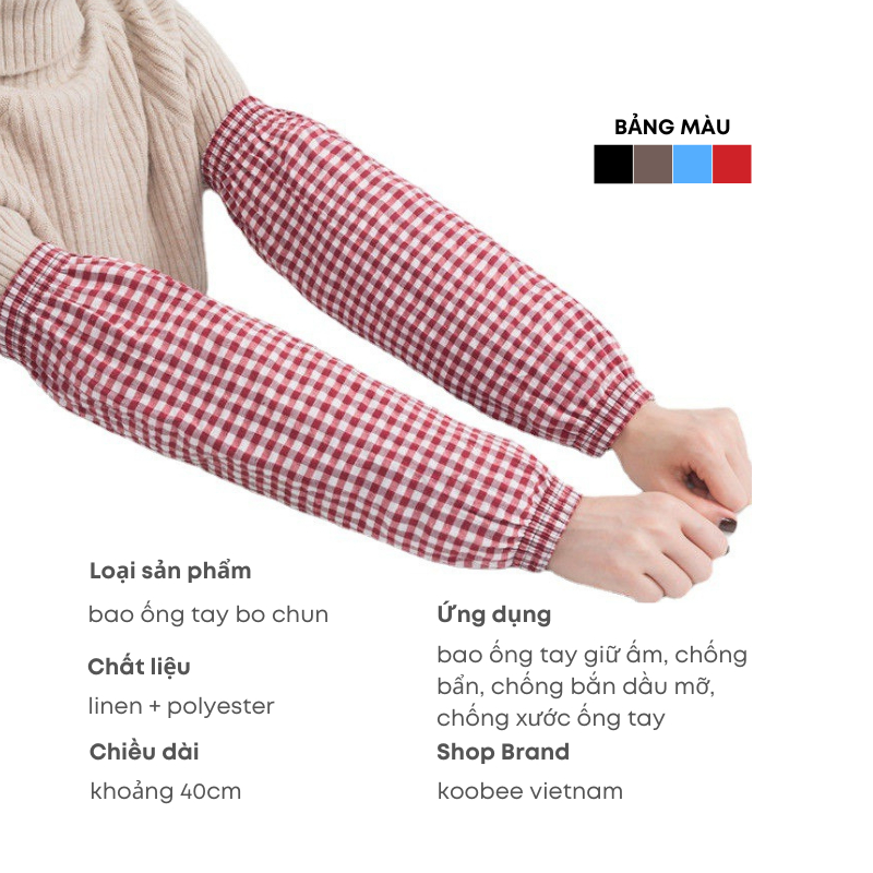 Bao Ống Tay Áo Làm Bếp KOOBEE – Chống Dầu Mỡ, Ngăn Ám Mùi, Dùng Khi Nấu Ăn & Làm Việc (NB57)