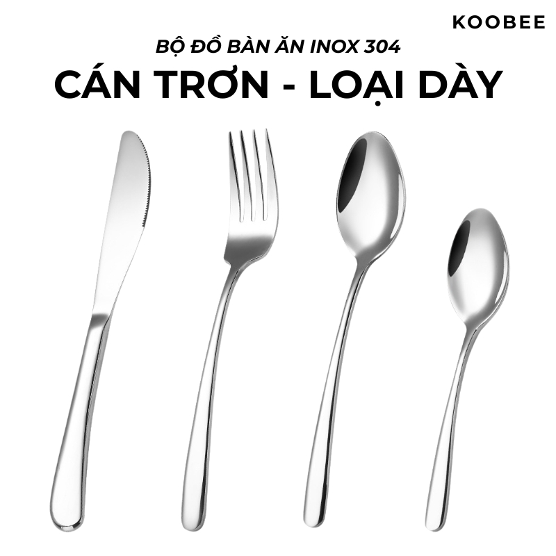Bộ Dao Thìa Nĩa Inox 304 Cao Cấp – Phong Cách Elegant, Cán Trơn, Loại Dày - Nhà Hàng, Khách Sạn, Tiệc Buffet | 317