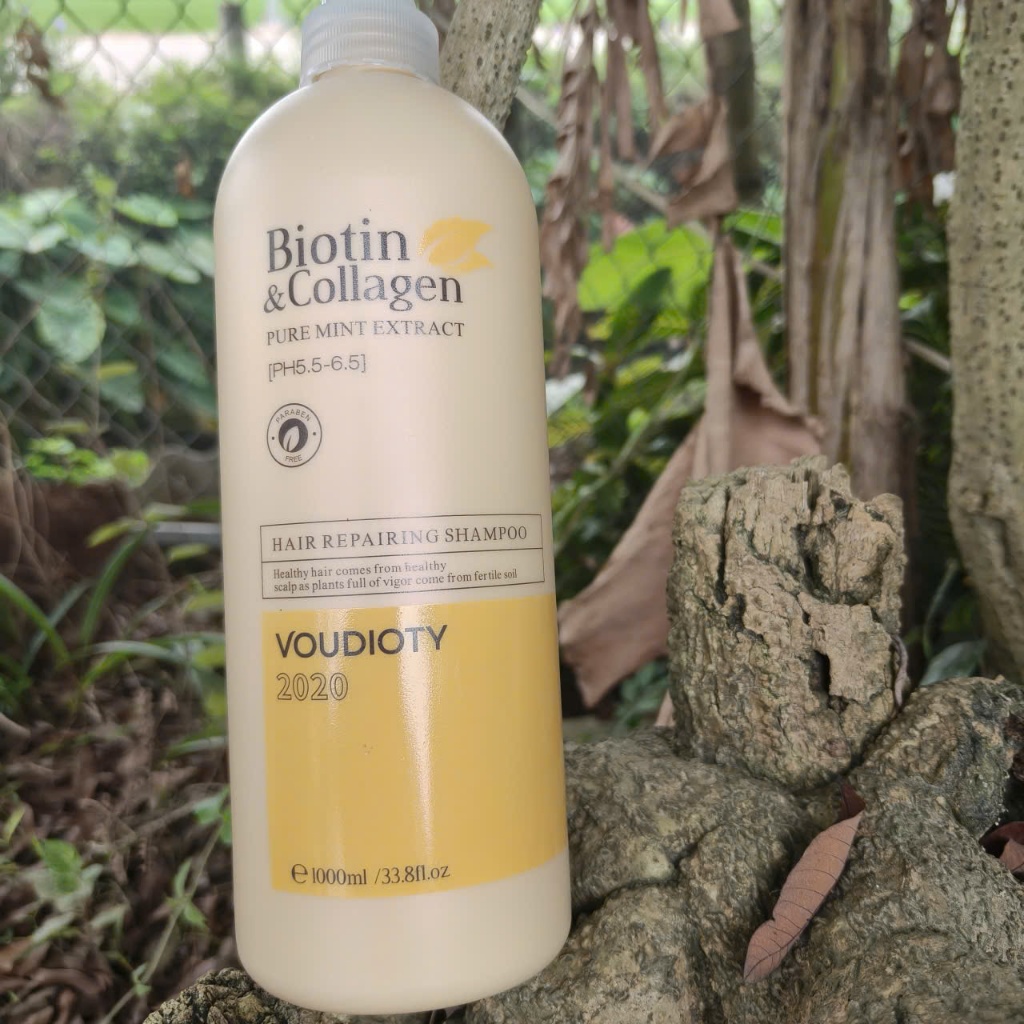 Dầu Gội Voudioty Biotin & Collagen 1000ml Vàng - Phục Hồi Tóc Khô Xơ, Giúp Tóc Suôn Mượt, Bồng Bềnh