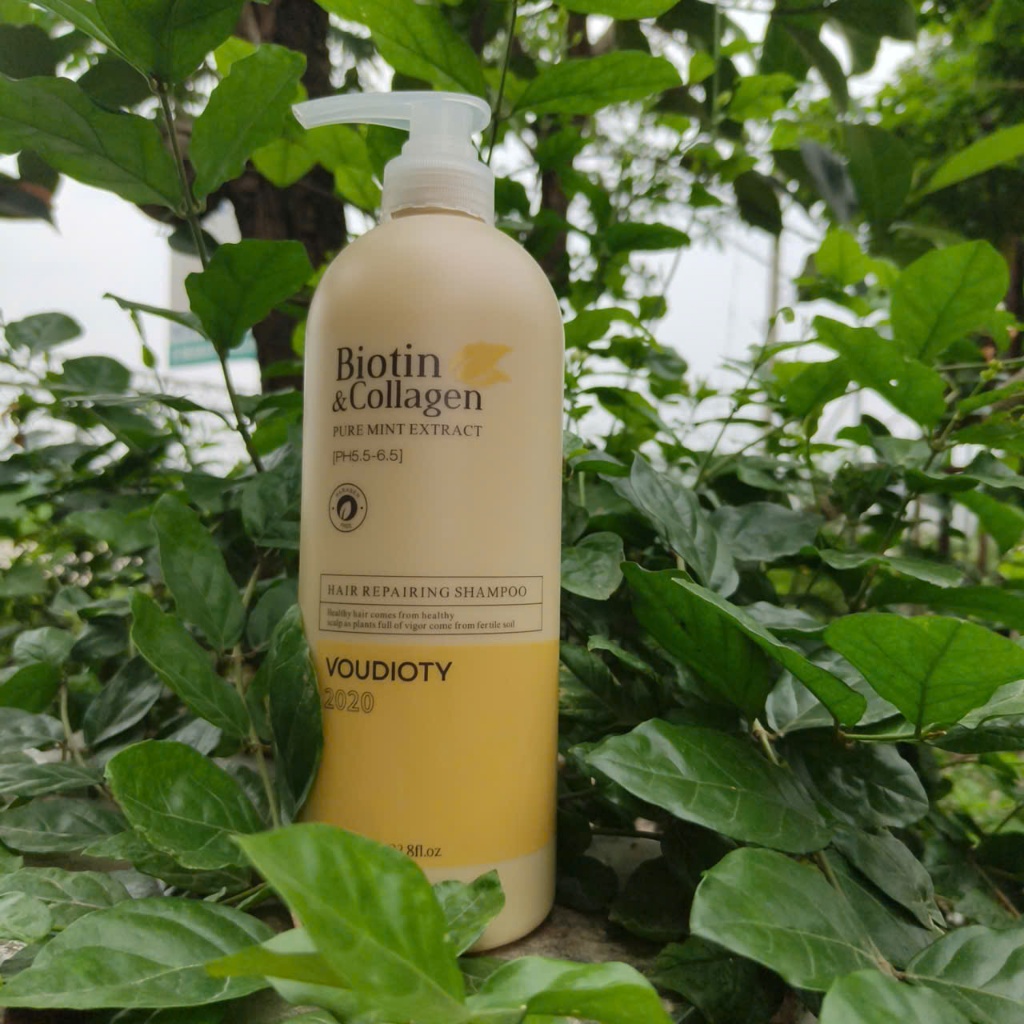 Dầu Gội Voudioty Biotin & Collagen 1000ml Vàng - Phục Hồi Tóc Khô Xơ, Giúp Tóc Suôn Mượt, Bồng Bềnh