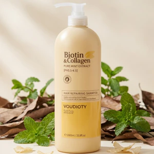 Dầu Gội Voudioty Biotin & Collagen 1000ml Vàng - Phục Hồi Tóc Khô Xơ, Giúp Tóc Suôn Mượt, Bồng Bềnh