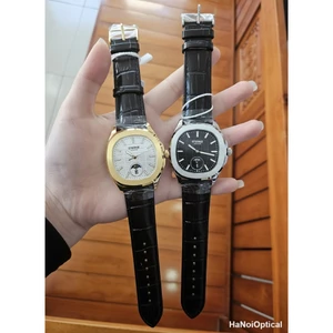 Cặp Đồng Hồ STARKE Octagon Moonphase - Thiết Kế Bát Giác Sang Trọng & Dây Da Vân Đen Đẳng Cấp