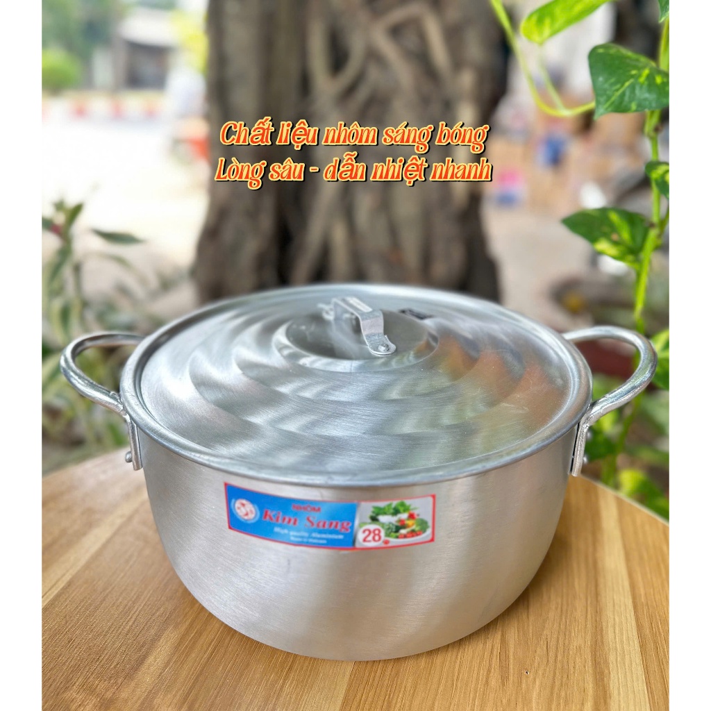 NỒI NHÔM KIM SANG 28CM – GỌN NHẸ, NẤU GÌ CŨNG TIỆN