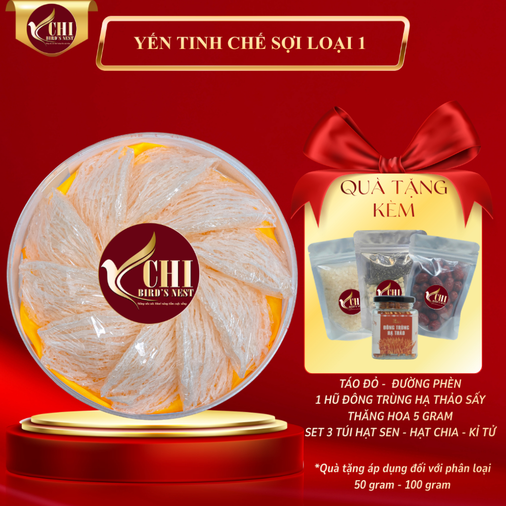 Tổ Yến Tinh Chế Đắp Sợi Sạch Lông (Kèm Đồ Chưng) - Yến Chi - Yến Tinh Chế