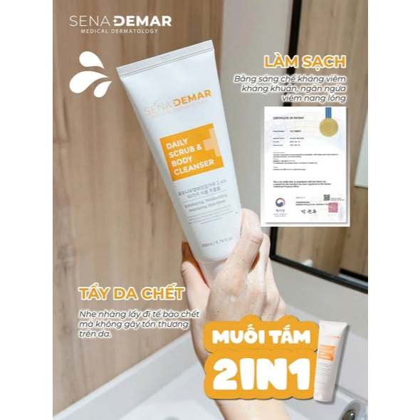 Tẩy Da Chết Body SenaDemar, Làm sạch, loại bỏ lớp sừng da chết và bã nhờn 200ml-Thylee