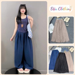 Quần Suông Dài Bigsize Nữ Vải Đũi Vân Mây Mềm Nhẹ Ống Rộng Cho Chuppy 60-95kg Q564