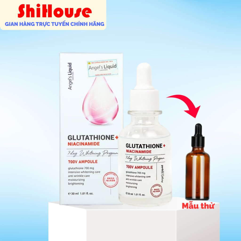 Tester ] Tinh Chất Angel's Liquid Glutathione + 5% Niacinamide 7Day Whitening Ampoule 30ml