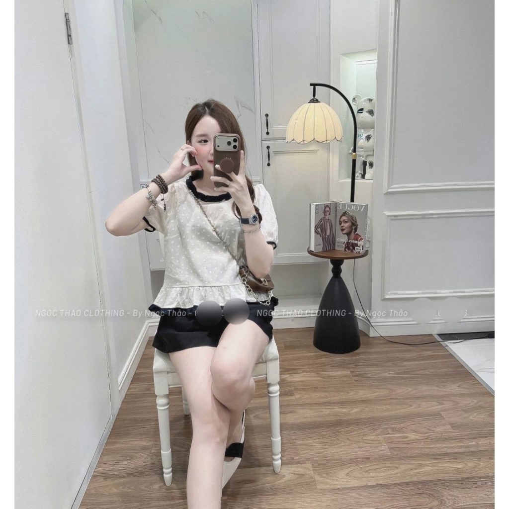 [𝑯𝒂 𝑨𝒏𝒉] Áo Sơ Mi Cộc Cổ Tròn Phối Cổ QCL1