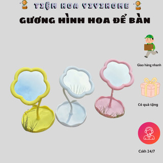 [Bản Nhỏ] Gương Hình Hoa Decor Trang Trí Để Bàn Trang Điểm