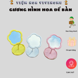 [Bản Nhỏ] Gương Hình Hoa Decor Trang Trí Để Bàn Trang Điểm