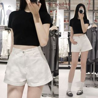 Quần Short Kaki Cotton Nữ Cạp Cao MiSoul Bigsize, Form Chuẩn Tôn Dáng, Che Bụng, Quần Đùi Kaki Vải Mềm Mát 263