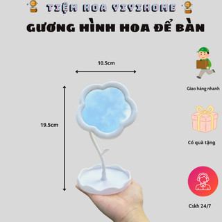 [Bản Nhỏ] Gương Hình Hoa Decor Trang Trí Để Bàn Trang Điểm