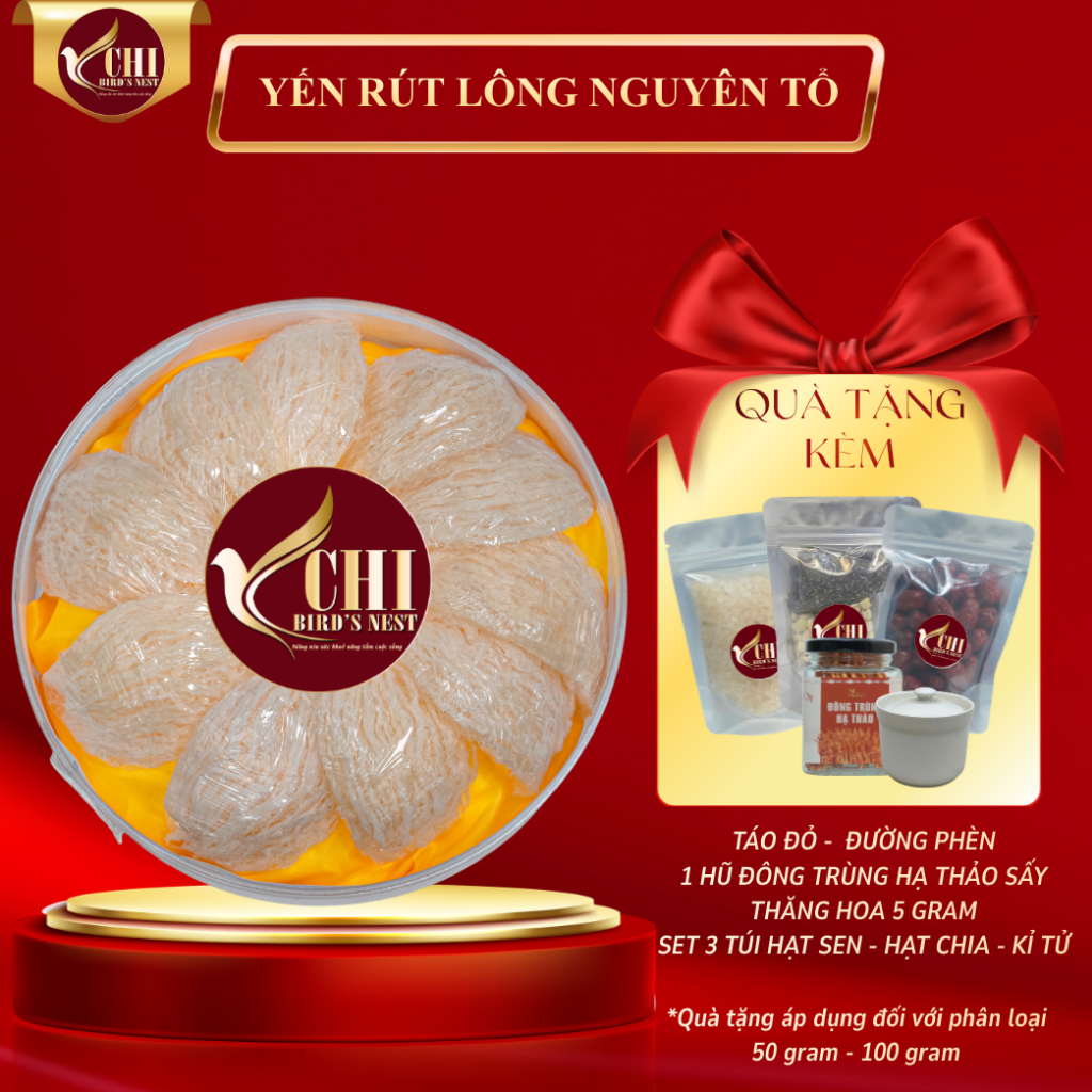 Yến Sào Rút Lông Nguyên Tổ Nguyên Chất , Không Pha Độn Đường , Tạp Chất 100% - Yến Chi - Yến Rút Lông