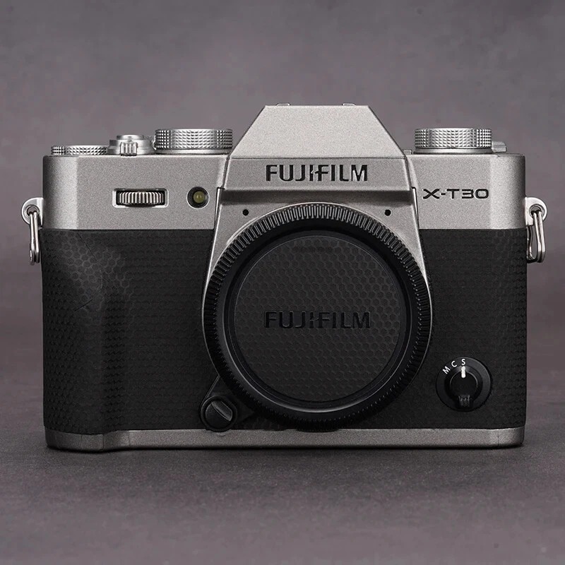 Skin 3M dán máy ảnh Fujifilm X-T30 mẫu vân Black Matrix phối màu bạc xám | Miếng dán bảo vệ body máy ảnh fuji xt30