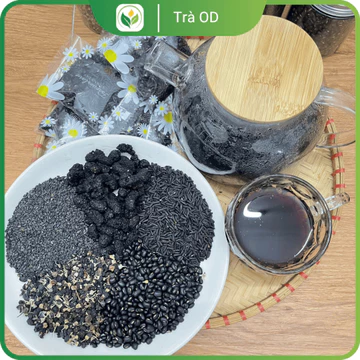 Trà Ngũ Hắc Dưỡng Tóc Trà Thảo Mộc OD Gói Pha Ấm Ly Bình Giữ Nhiệt Gạo Nếp Đen Đậu Đen Vừng Đen Dễ Uống
