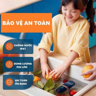 Máy Rửa Rau Củ Mini Cầm Tay | Máy Khử Trùng Ozone | Loại Bỏ Thuốc Trừ Sâu 99.9% | Sạc USB Di Động