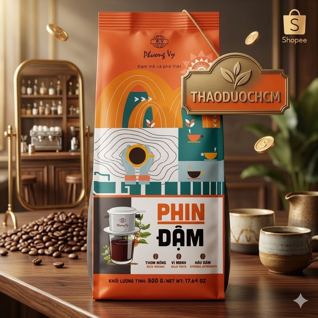 Cà Phê Truyền Thống Phin Đậm 500g, cafe đậm mạnh, thơm nồng, hậu đậm, Phương Vy Coffee-CHÍNH HÃNG]