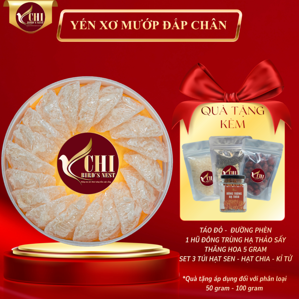 Tổ Yến Xơ Mướp Đắp Chân 100% Không Pha Trộn Đường , Tạp Chất  - Yến Sào Yến Chi  - Yến Tinh Chế YETC 002