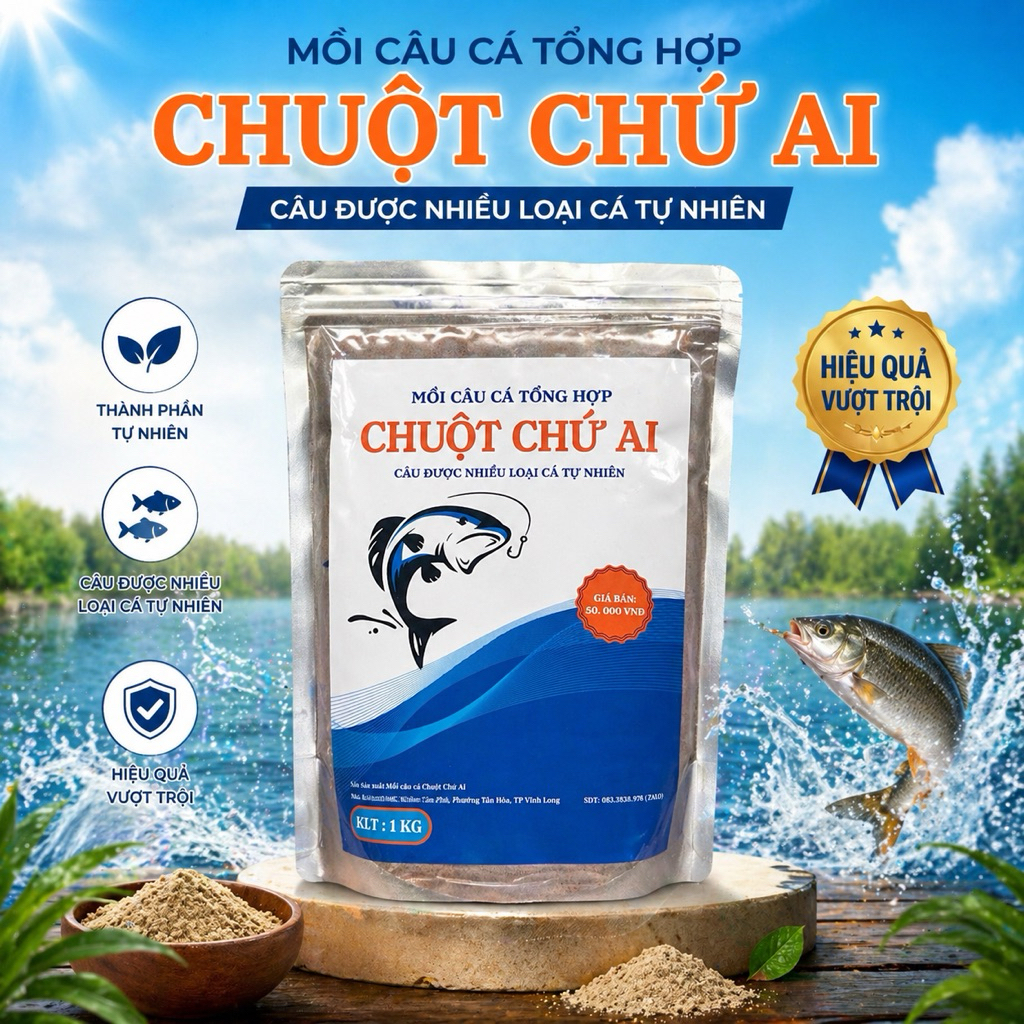 1kg Cám Câu Cá Tổng Hợp - CHUỘT CHỨ AI