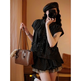 Set Áo Babydoll Chấm Bi Nữ Mix Chân Váy Bí Dáng Xinh, Set Đồ Tiểu Thư Dễ Thương Đi Chơi Đi Dạo 247Store Set2050