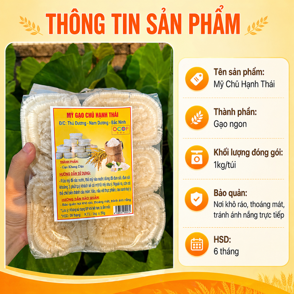 Combo 3kg mỳ gạo Chũ Hạnh Thái