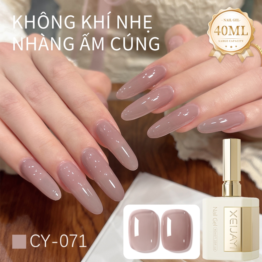 XEIJAYI 40ml — Sơn Gel Móng Màu Nude Hồng Khói Cổ Điển: Hiệu ứng bán trong suốt, thích hợp để sử dụng hàng ngày