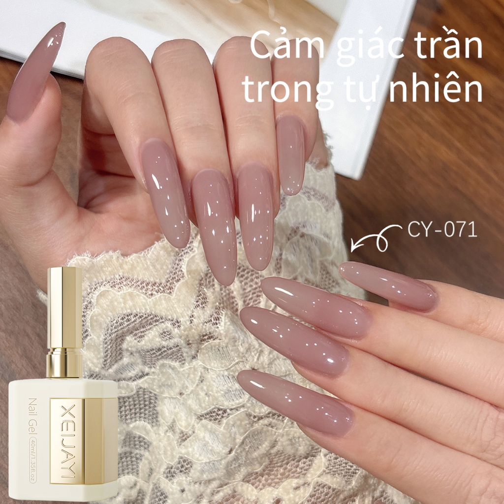 XEIJAYI 40ml — Sơn Gel Móng Màu Nude Hồng Khói Cổ Điển: Hiệu ứng bán trong suốt, thích hợp để sử dụng hàng ngày