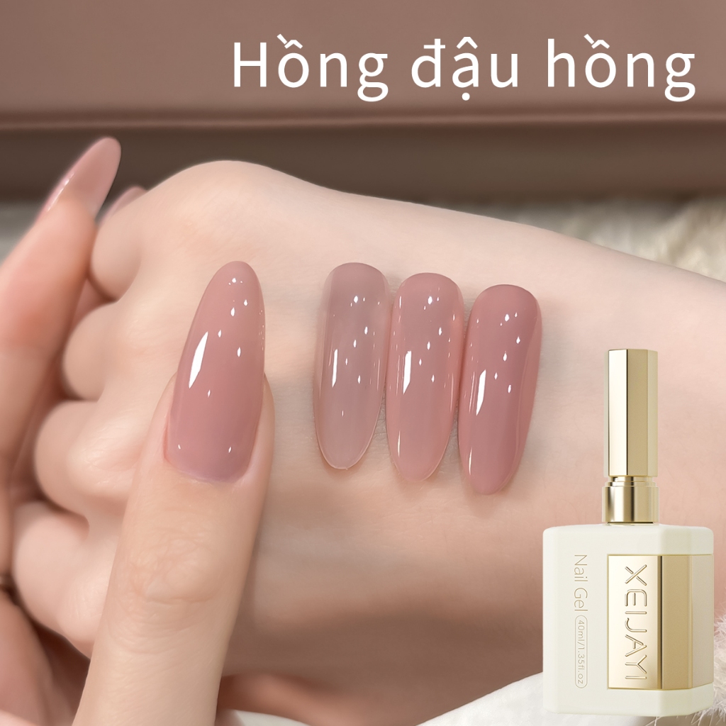 XEIJAYI 40ml - Sơn Gel Màu Hồng Nude Cổ Điển: bền chắc và sử dụng lâu dài, thích hợp cho các tiệm làm móng.