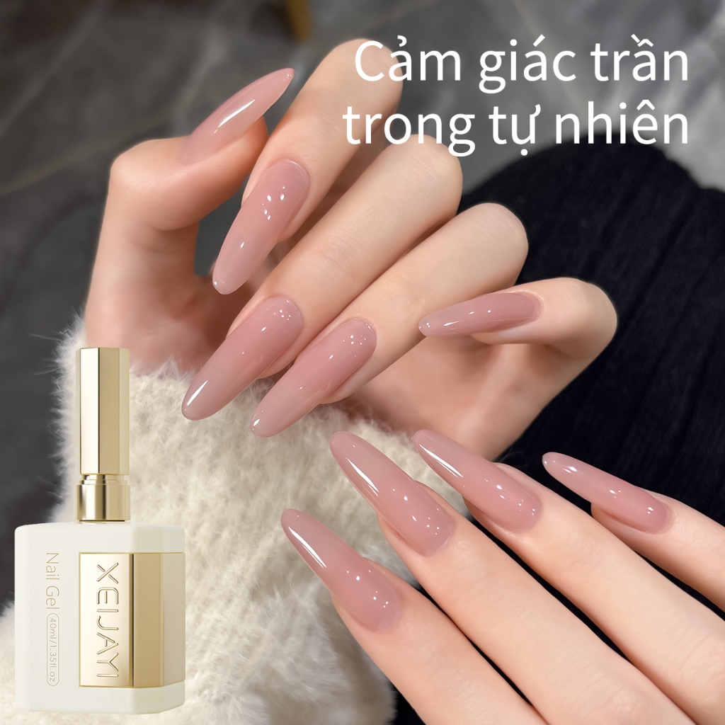 XEIJAYI 40ml - Sơn Gel Màu Hồng Nude Cổ Điển: bền chắc và sử dụng lâu dài, thích hợp cho các tiệm làm móng.